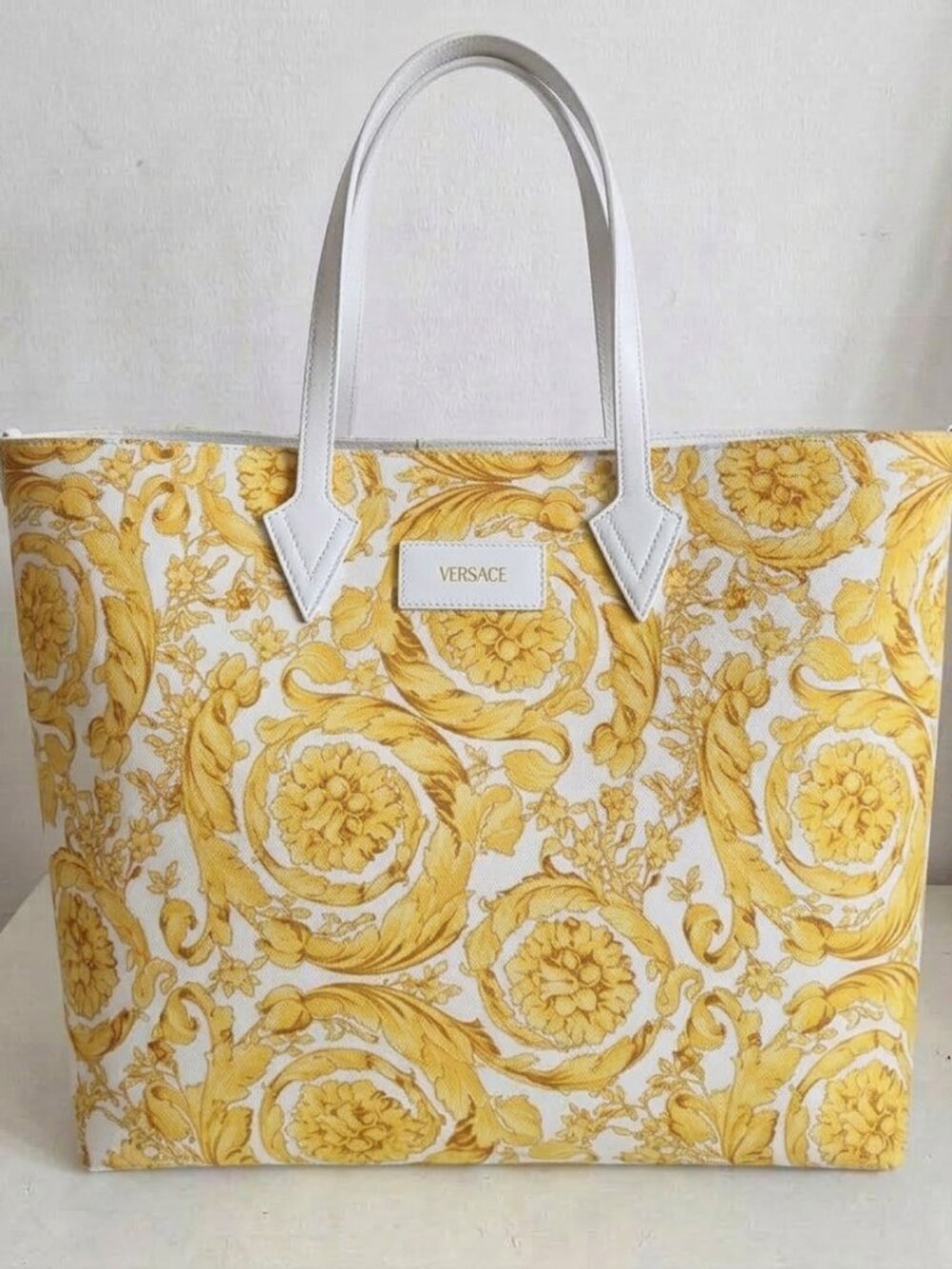 Versace Barocco Tote Canvas + Leather